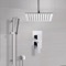 Chrome Ceiling Shower System With Rain Shower Head and Hand Shower